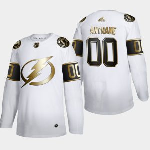 Tampa Bay Lightning Trikot Benutzerdefinierte #00 NHL Golden Edition Weiß Authentic